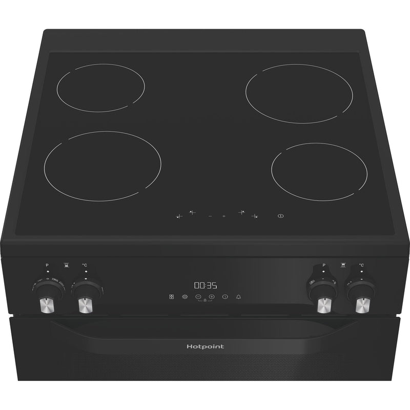 Hotpoint HDME6VDC2AB Multiflow 60cm Double Oven Electric Ceramic Cooker with Air Fry - Black