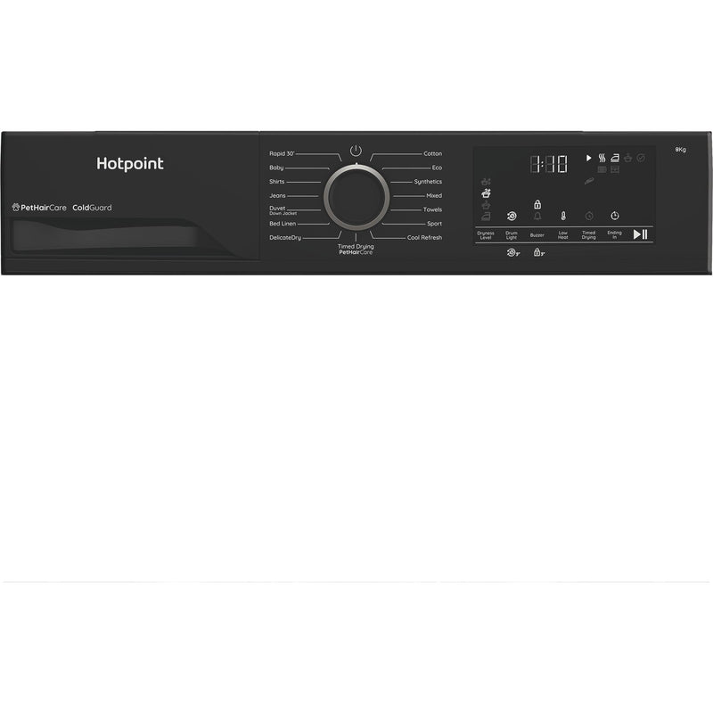 Hotpoint CHSD84MBBUK Freestanding 8kg Heat Pump Tumble Dryer with ColdGuard - Black