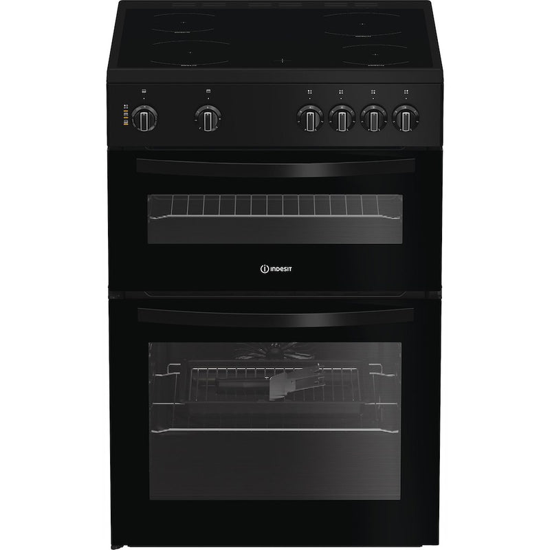 Indesit ITE6VMB Freestanding 60cm Electric Cooker with Ceramic Hob