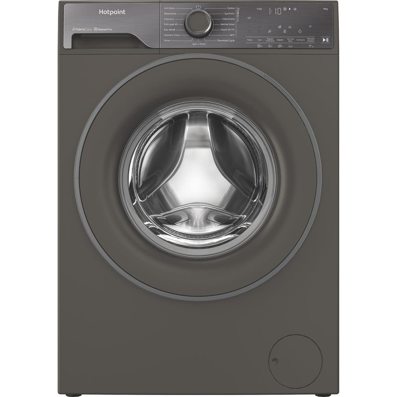 Hotpoint HB93WGCAREUK Fabric Care Freestanding 9kg 1400rpm Washing Machine with HomeWhiz - Manhattan Grey