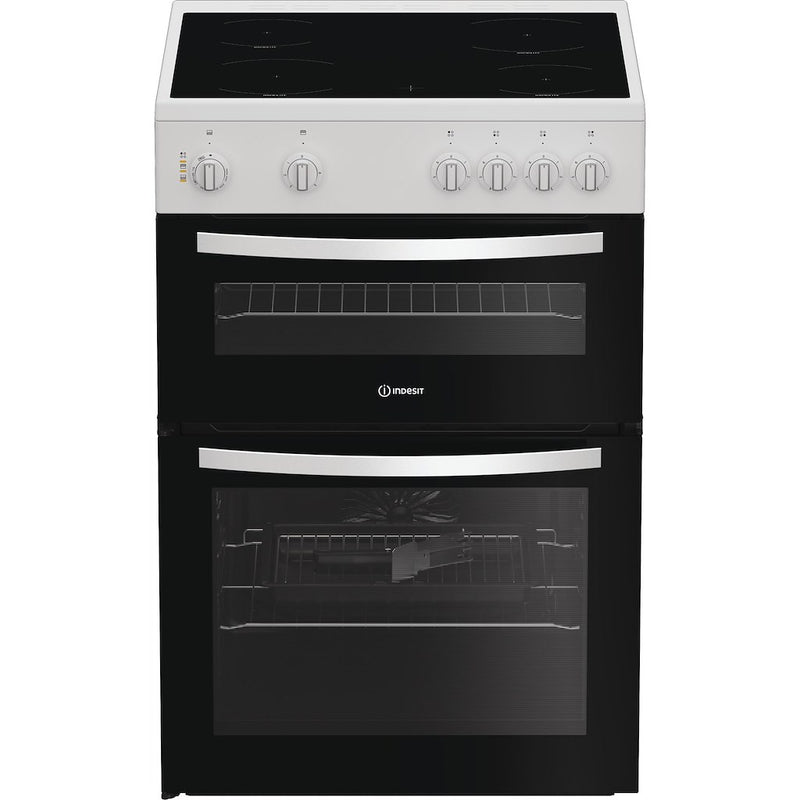 Indesit ITE6VMW Freestanding 60cm Electric Cooker with Ceramic Hob