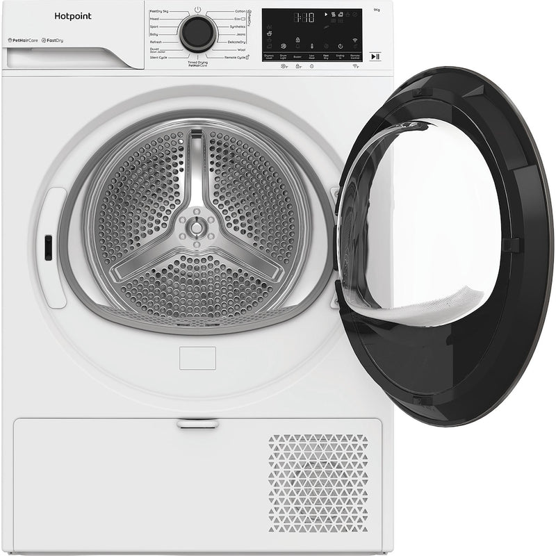 Hotpoint CHD94MWBSUK Fabric Care 9kg Heat Pump Tumble Dryer with HomeWhiz
