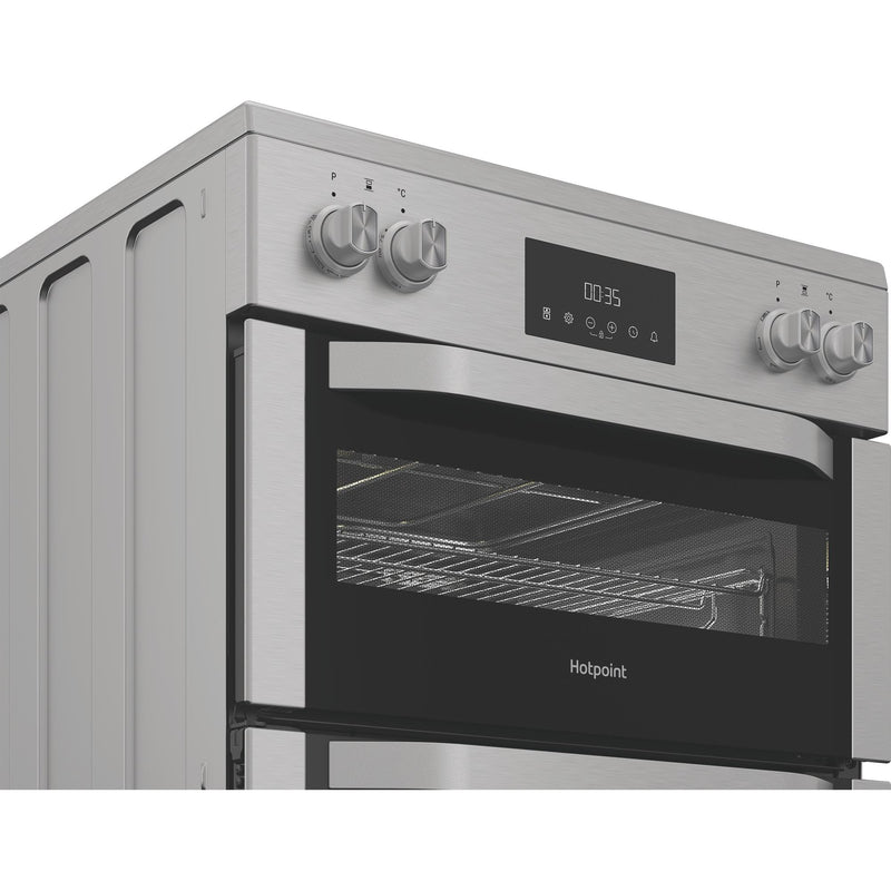 Hotpoint HDME6VDC2AX Multiflow 60cm Double Oven Electric Ceramic Cooker with Air Fry - Stainless Steel