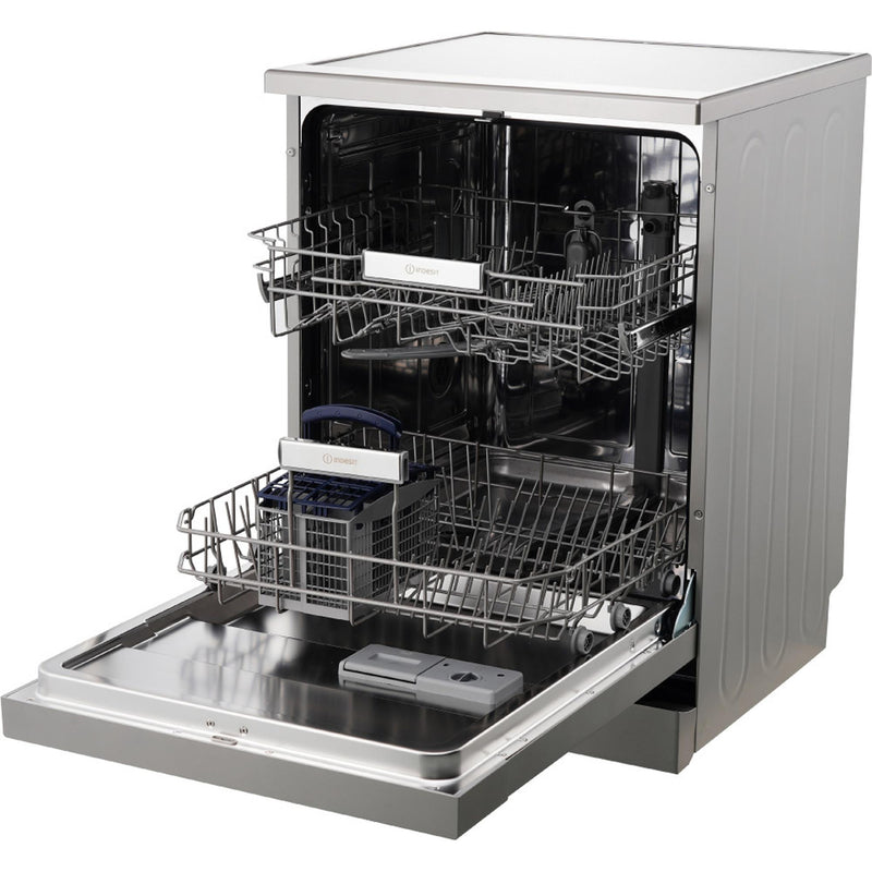 Indesit IN2FE13CNO7SUK 13 Place Setting Push&Go Freestanding Full Size Dishwasher - Silver