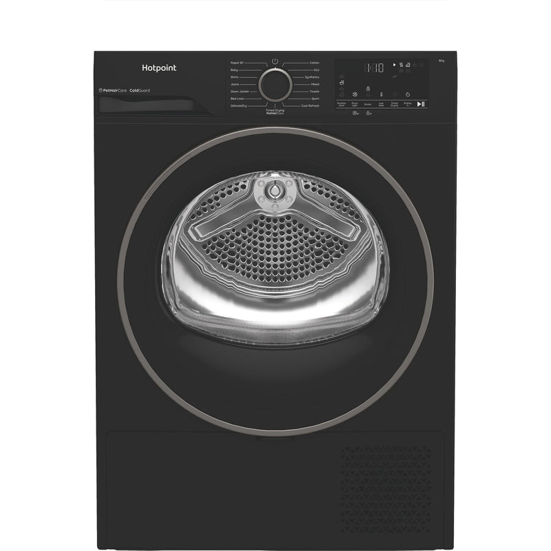 Hotpoint CHSD83MBBUK Freestanding 8kg Heat Pump Tumble Dryer with ColdGuard - Black