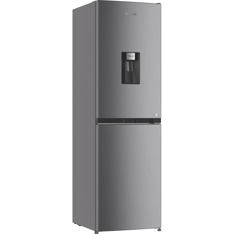 Hotpoint HPKF3242WXP5UK 244L Freestanding Total No Frost 50/50 Fridge Freezer with VitalCare and Water Dispenser - Brushed Steel