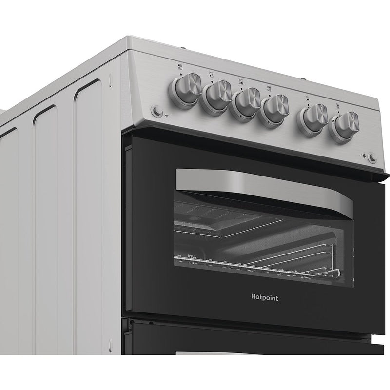 Hotpoint HDG5GCX Freestanding 50cm Gas Double Cooker - Inox