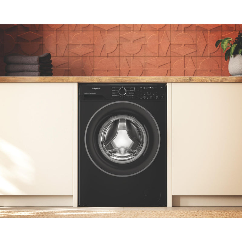 Hotpoint HB103WBCAREUK Fabric Care Freestanding 10kg 1400rpm Washing Machine with HomeWhiz - Black