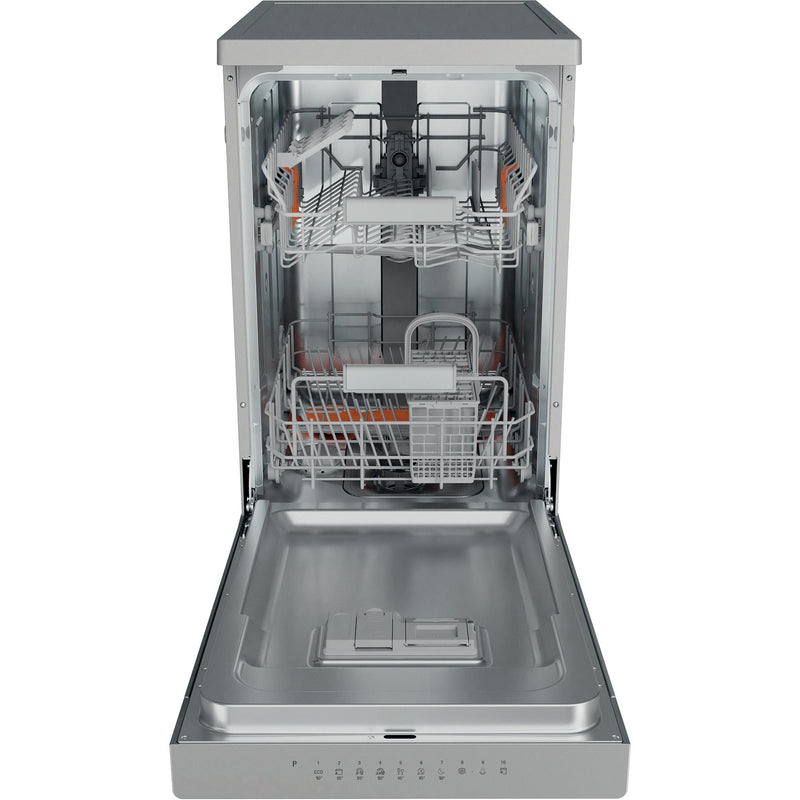 Hotpoint HP3FC10BS7A0SUK 10 Place Setting Freestanding Slimline Dishwasher with 3D Zone Wash - Silver