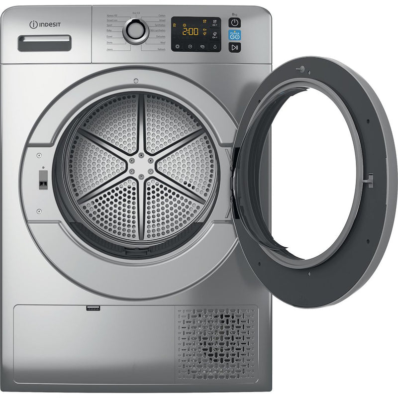 Indesit YT M11 82SS X UK Freestanding 8kg Heat Pump Tumble Dryer - Silver (Discontinued)