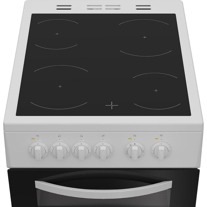 Indesit ITE5VMW Freestanding 50cm Electric Cooker with Ceramic Hob