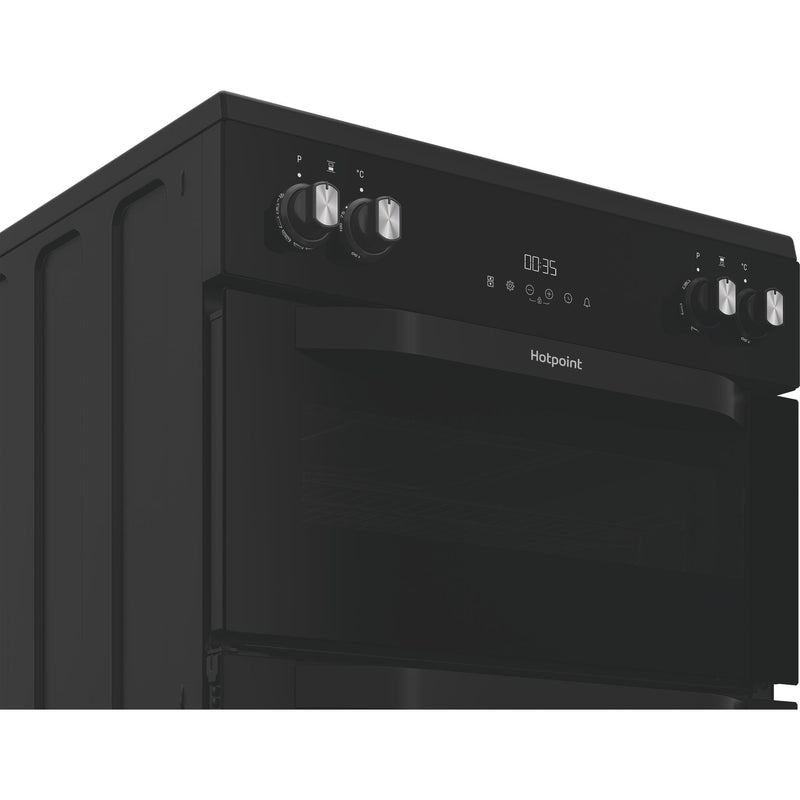 Hotpoint HDME6VDC2AB Multiflow 60cm Double Oven Electric Ceramic Cooker with Air Fry - Black