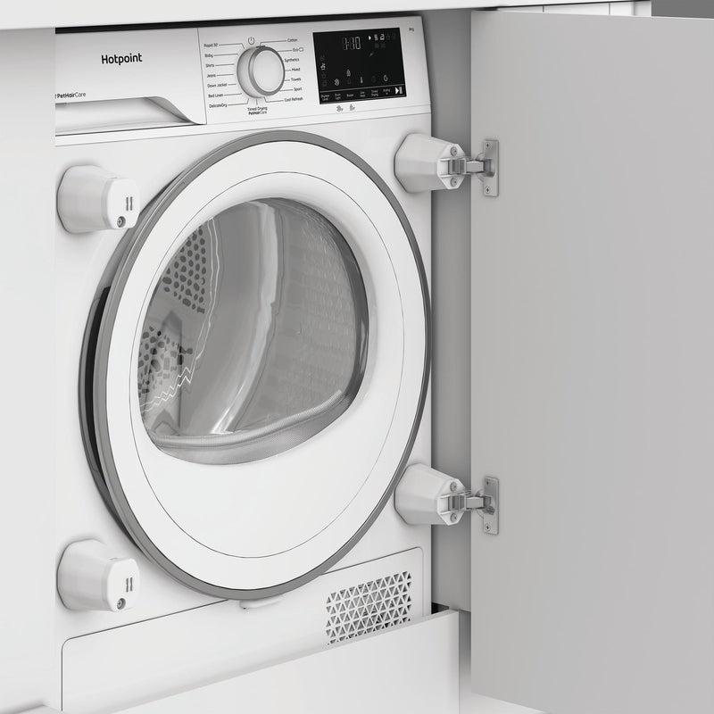 Hotpoint CHK83MWWUK 8kg Integrated Heat Pump Tumble Dryer with PetHairCare - White