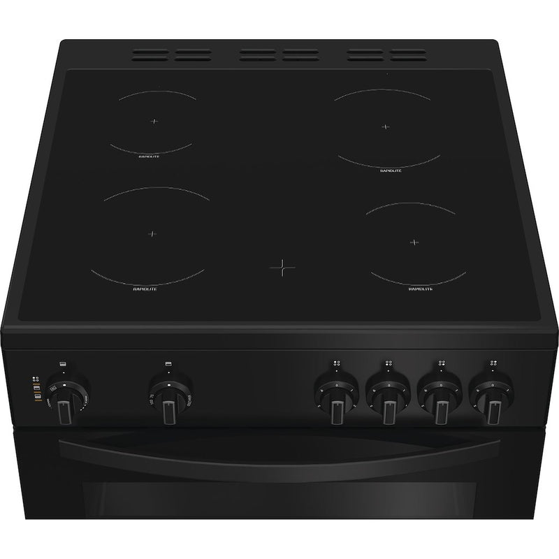 Indesit IDE6VMB 60cm Electric Cooker with Ceramic Hob - Black