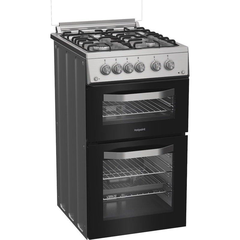 Hotpoint HDG5GCX Freestanding 50cm Gas Double Cooker - Inox