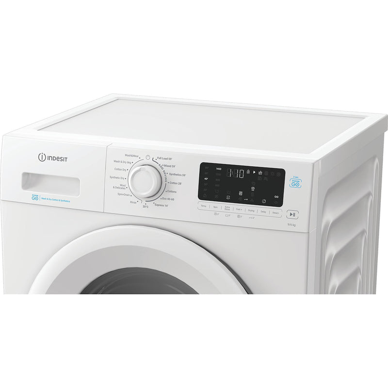 Indesit IDP9646PUSHGOUK 9kg Wash 6kg Dry Push&Go Washer Dryer with Steam - White