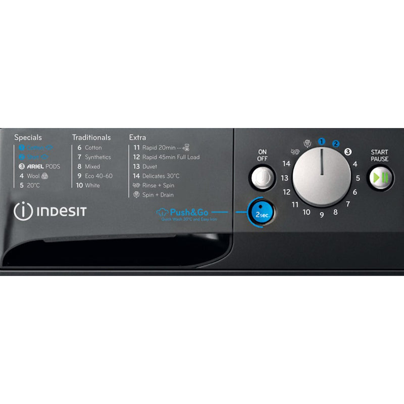 Indesit BWE 71496X KV UK Freestanding 7kg 1400rpm Washing Machine - Black (Discontinued)