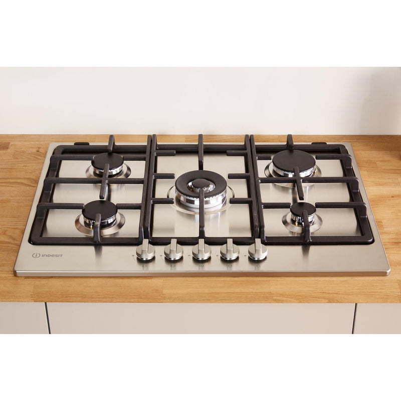 Indesit THP 751 W/IX/I 1 75cm 5 Burner Gas Hob