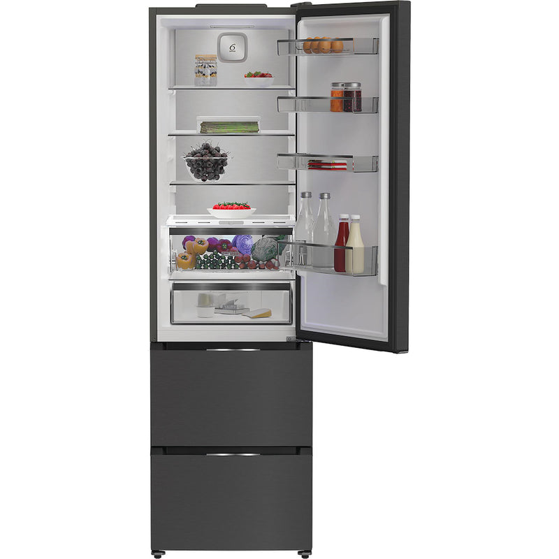 Whirlpool WHKF 6352 XBR5UK Dual No Frost 3 Door Fridge Freezer with 6th Sense - Dark Inox -  Discontinued