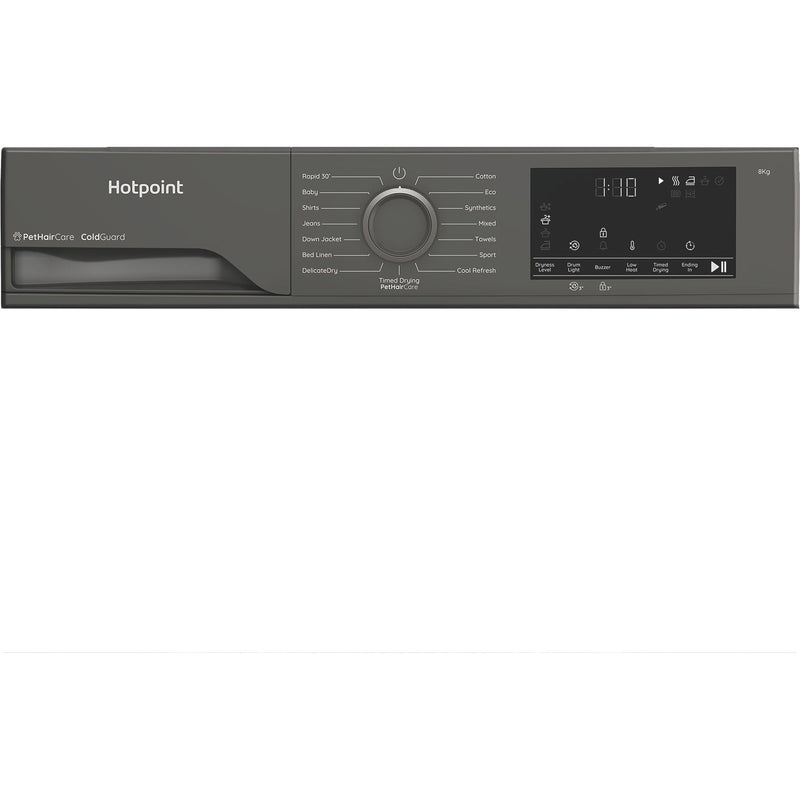 Hotpoint CHSD83MGGUK Freestanding 8kg Heat Pump Tumble Dryer with ColdGuard - Manhattan Gray