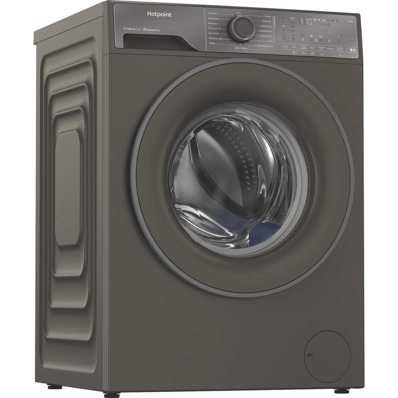 Hotpoint HB123WGCAREUK Fabric Care Freestanding 12kg 1400rpm Washing Machine with HomeWhiz - Manhattan Grey