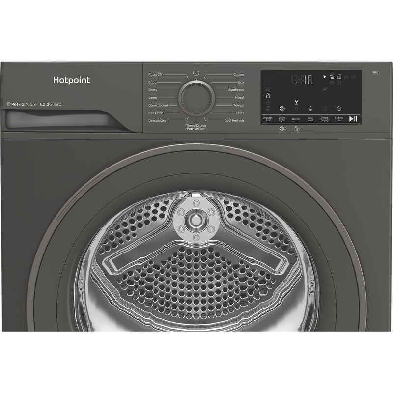 Hotpoint CHSD83MGGUK Freestanding 8kg Heat Pump Tumble Dryer with ColdGuard - Manhattan Gray