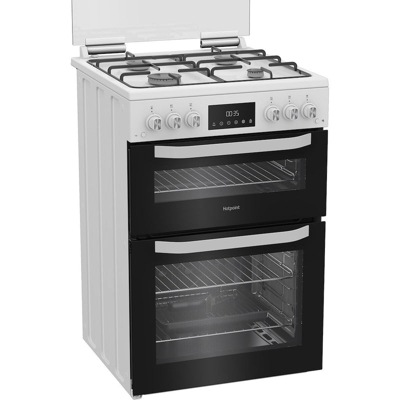 Hotpoint HTG6GDCW, 60cm Gas Cooker - White