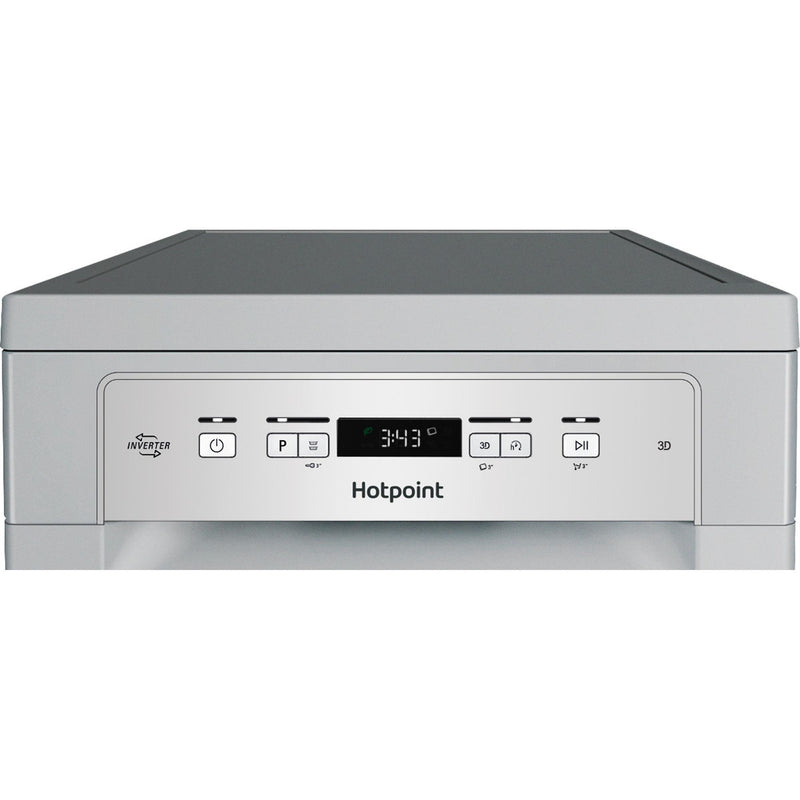 Hotpoint HP3FC10BS7A0SUK 10 Place Setting Freestanding Slimline Dishwasher with 3D Zone Wash - Silver