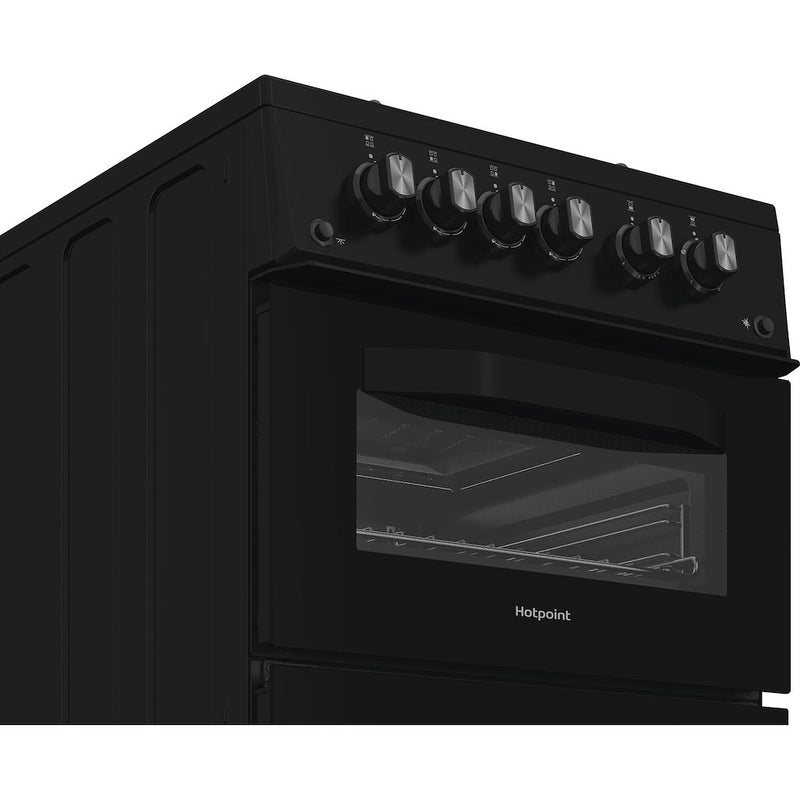 Hotpoint HDG5GCB Freestanding 50cm Gas Double Cooker - Black