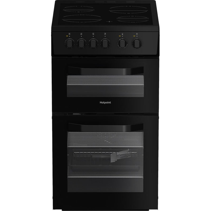 Hotpoint HTE5VCB Freestanding 50cm Electric Cooker with Ceramic Hob - Black