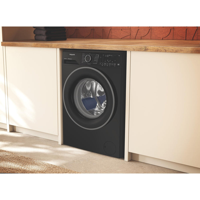 Hotpoint HB103WBCAREUK Fabric Care Freestanding 10kg 1400rpm Washing Machine with HomeWhiz - Black
