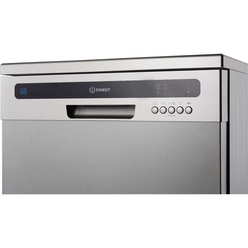 Indesit IN2FE13CNO7SUK 13 Place Setting Push&Go Freestanding Full Size Dishwasher - Silver