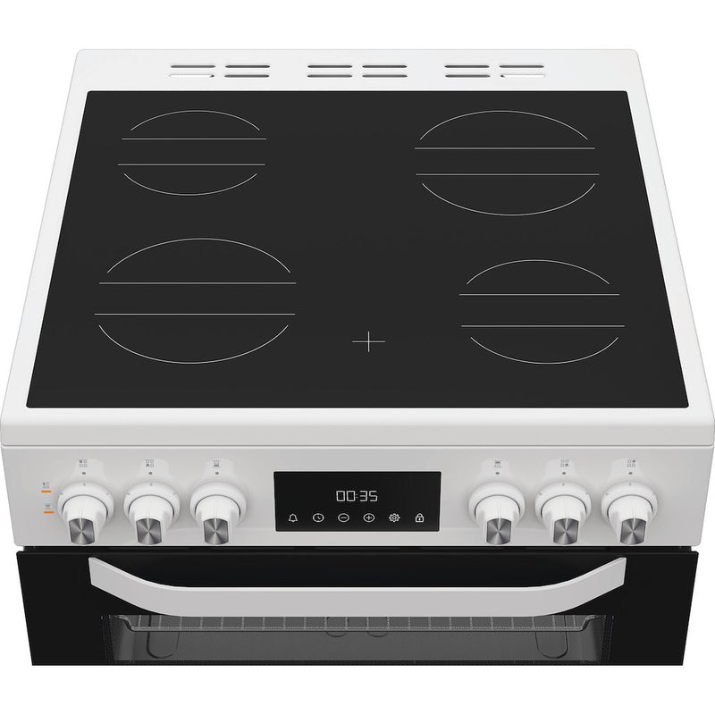 Hotpoint HTE6VDCW, 60cm Electric Cooker - White