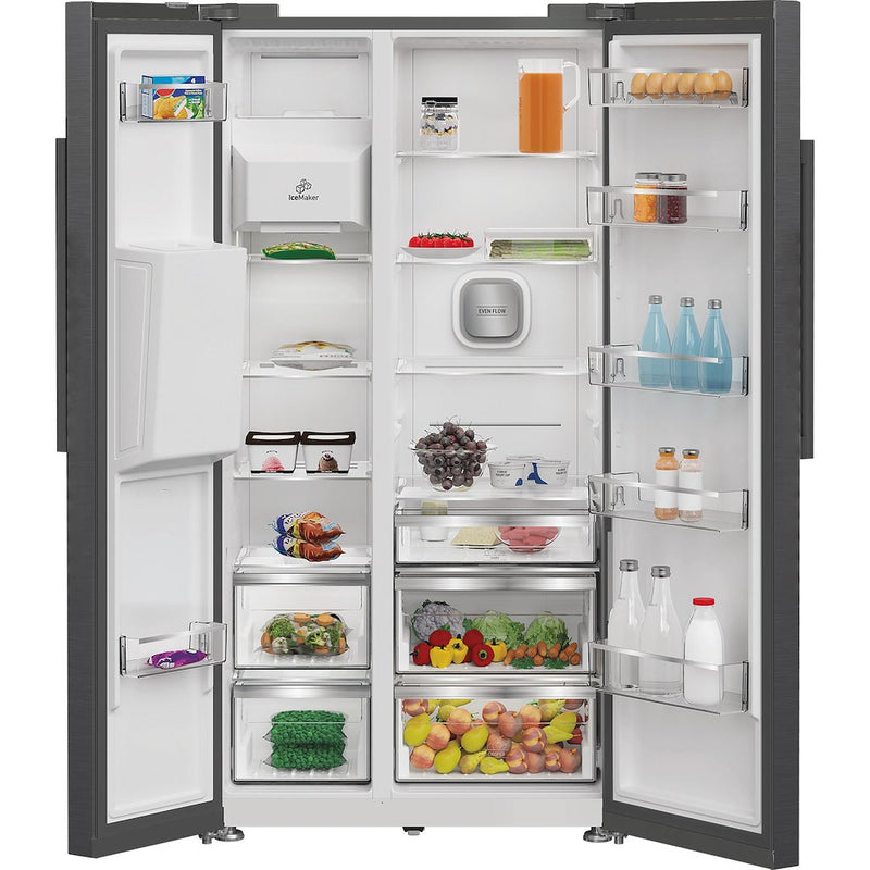 Hotpoint HPG2 6574W XBR5UK Dual No Frost American Fridge Freezer with FreshShield - Inox