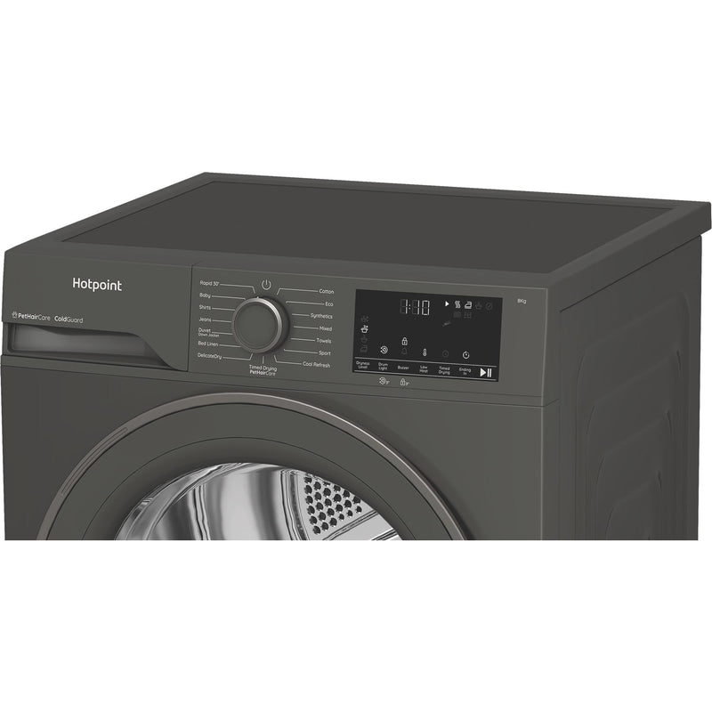Hotpoint CHSD84MGGUK Freestanding 8kg Heat Pump Tumble Dryer with ColdGuard - Manhattan Gray