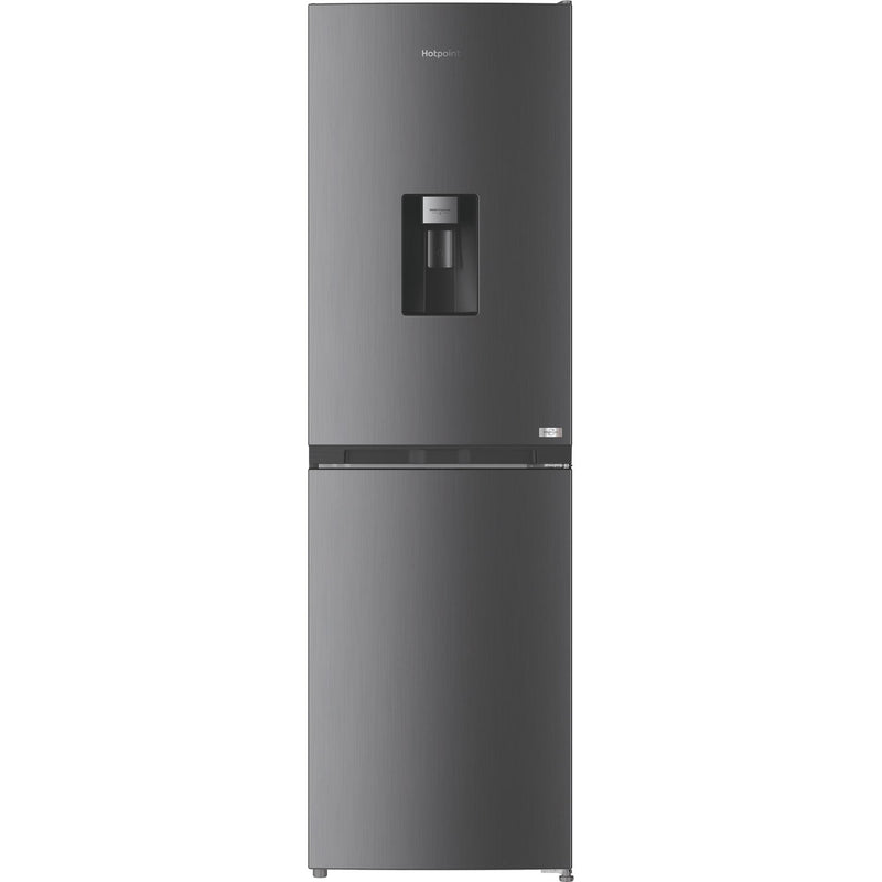 Hotpoint HPKF3242WXP5UK 244L Freestanding Total No Frost 50/50 Fridge Freezer with VitalCare and Water Dispenser - Brushed Steel