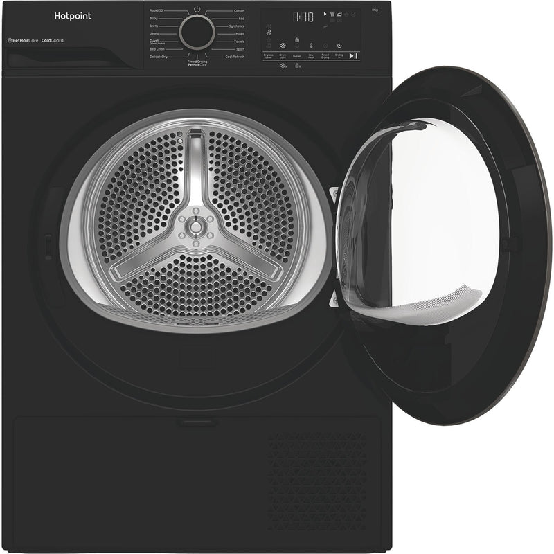 Hotpoint CHSD84MBBUK Freestanding 8kg Heat Pump Tumble Dryer with ColdGuard - Black