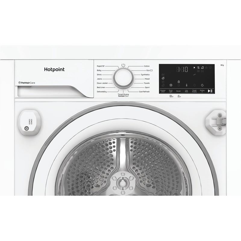 Hotpoint CHK83MWWUK 8kg Integrated Heat Pump Tumble Dryer with PetHairCare - White