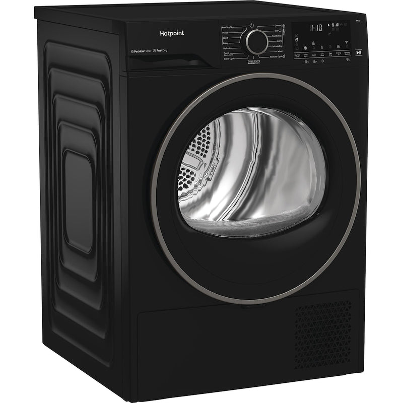 Hotpoint CHD94MBBSUK Fabric Care 9kg Heat Pump Tumble Dryer with HomeWhiz