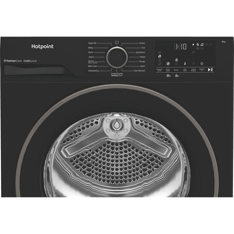 Hotpoint CHSD84MBBUK Freestanding 8kg Heat Pump Tumble Dryer with ColdGuard - Black