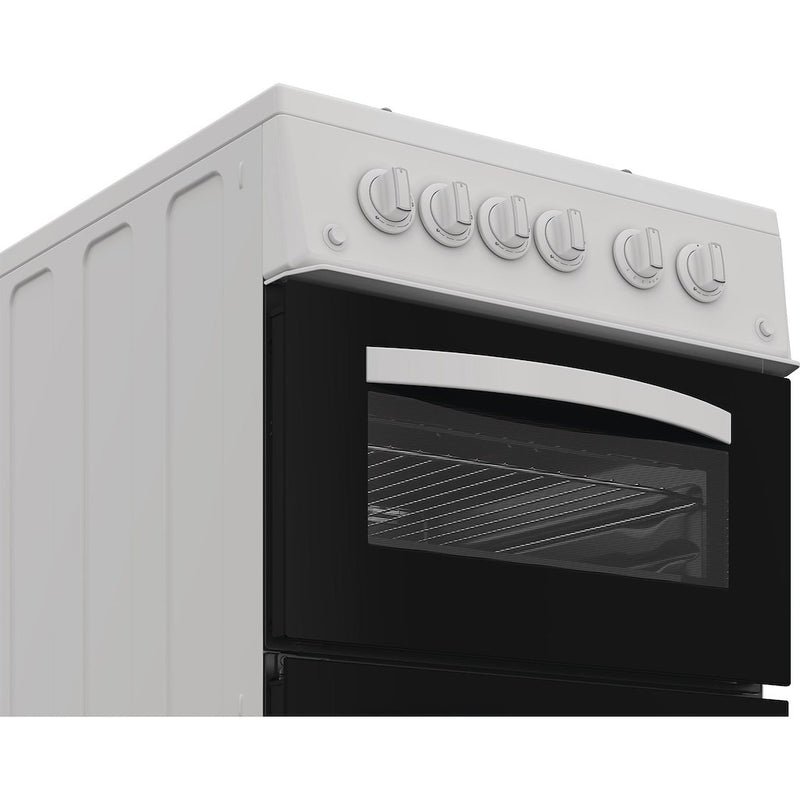 Indesit ITG5GMW Freestanding 50cm Gas Double Cooker - White