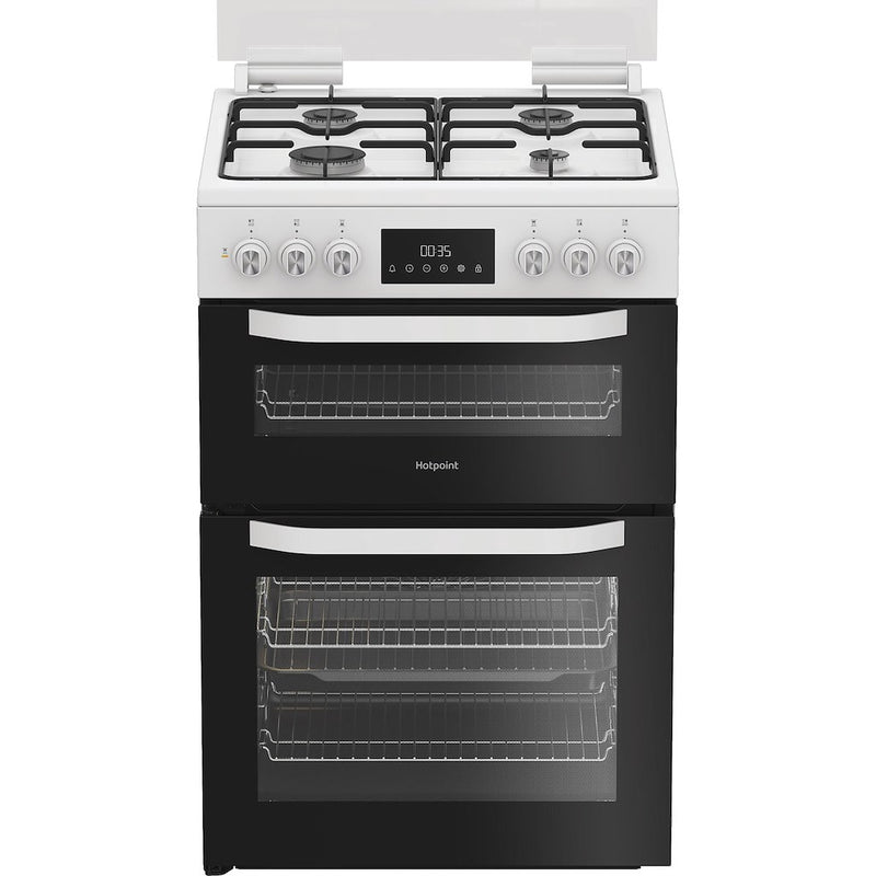 Hotpoint HDD6GDC2W Freestanding 60cm Dual Fuel Cooker with Double Oven - White