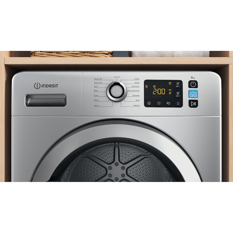 Indesit YT M11 92SS X UK Freestanding 9kg Heat Pump Tumble Dryer - Silver (Discontinued)