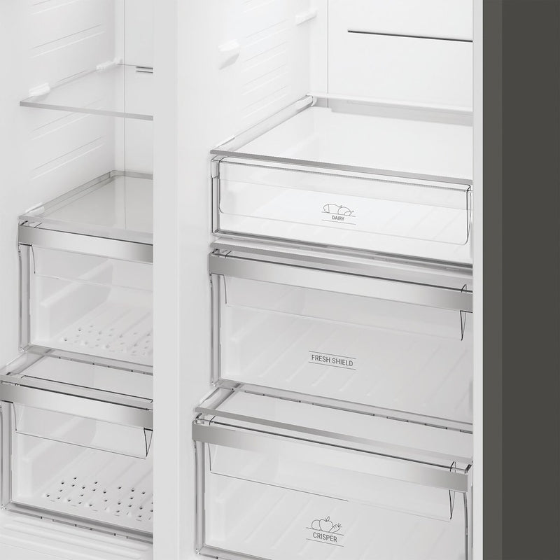Hotpoint HPG2 6574W XBR5UK Dual No Frost American Fridge Freezer with FreshShield - Inox
