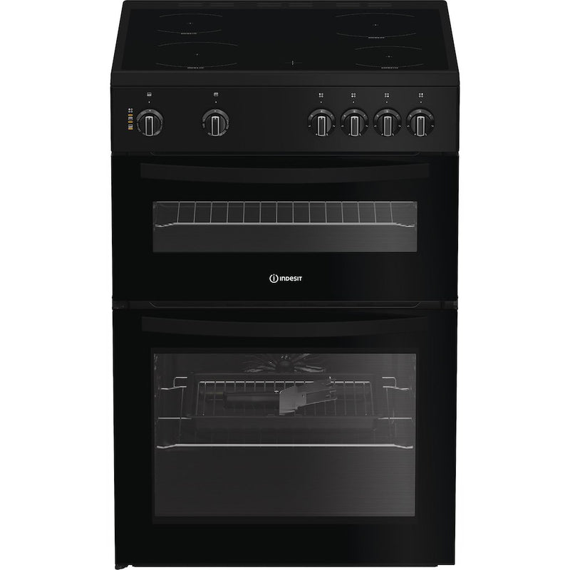 Indesit IDE6VMB 60cm Electric Cooker with Ceramic Hob - Black