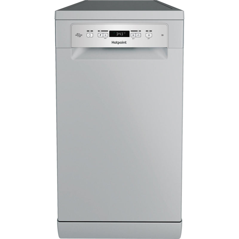 Hotpoint HP3FC10BS7A0SUK 10 Place Setting Freestanding Slimline Dishwasher with 3D Zone Wash - Silver