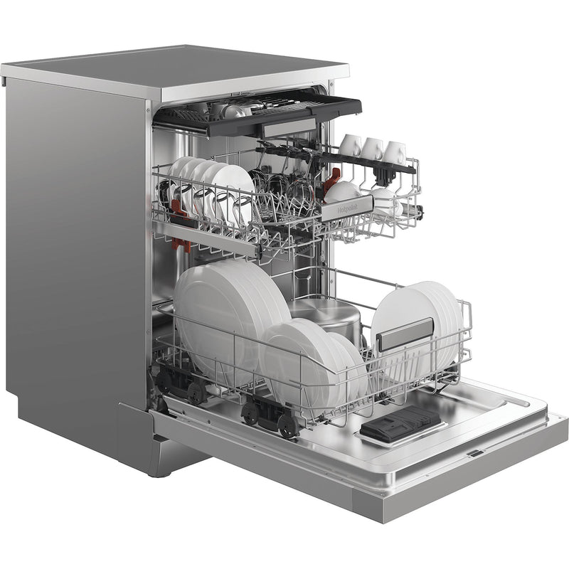 Hotpoint H7FHP43XUK Freestanding 60cm Dishwasher with 15 Place Settings - Stainless Steel