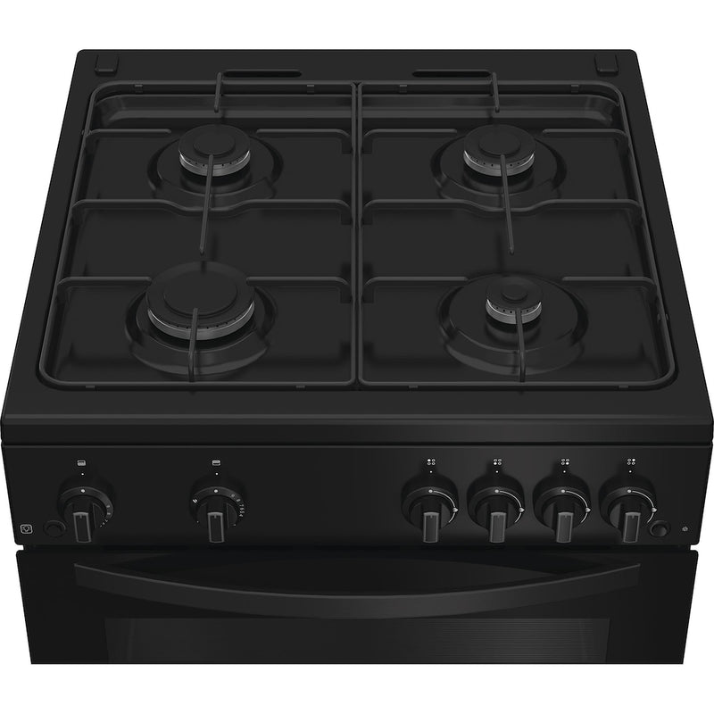 Indesit IDG6GB 60cm Gas Double Cooker - Black