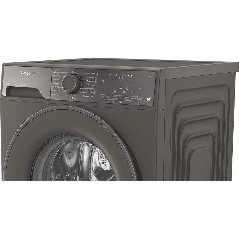 Hotpoint HB103WGCAREUK Fabric Care Freestanding 10kg 1400rpm Washing Machine with HomeWhiz - Manhattan Grey