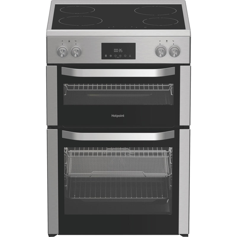 Hotpoint HDME6VDC2AX Multiflow 60cm Double Oven Electric Ceramic Cooker with Air Fry - Stainless Steel